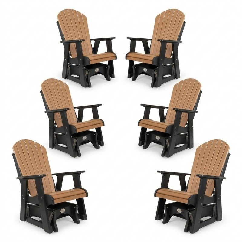 Outdoor Poly Furniture Set of 6 Fan Back Single Gliders by Infinity Living - FF FBSG-6