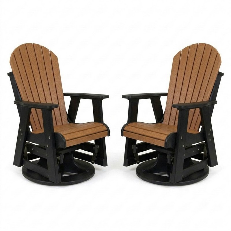 Outdoor Poly Furniture Set of 2 Fan Back Swivel Gliders by Infinity Living - FF FBSWG-2