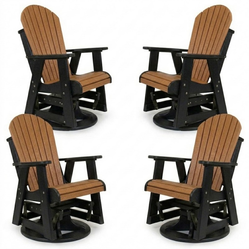 Outdoor Poly Furniture Set of 6 Blue Ridge Swivel Gliders by Infinity Living - FF BRSWG-6