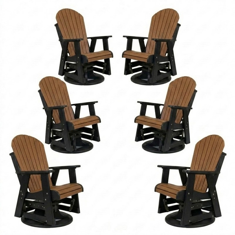 Outdoor Poly Furniture Set of 6 Fan Back Swivel Gliders by Infinity Living - FF FBSWG-6