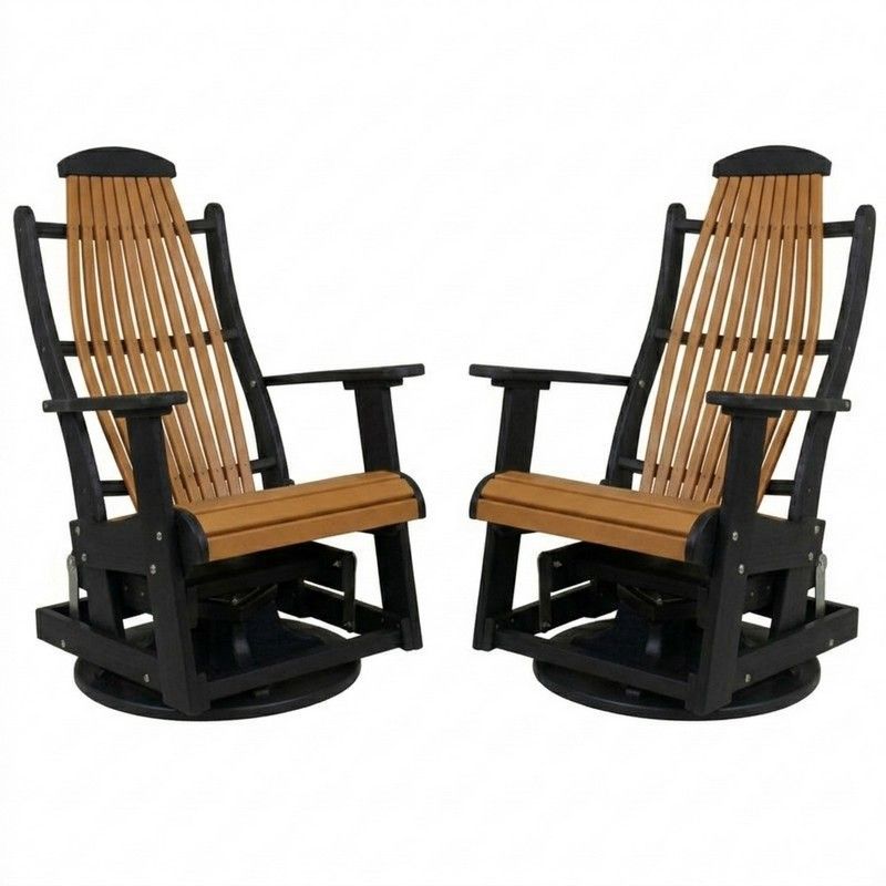 Outdoor Poly Furniture Set of 2 Blue Ridge Swivel Gliders by Infinity Living - FF BRSWG-2