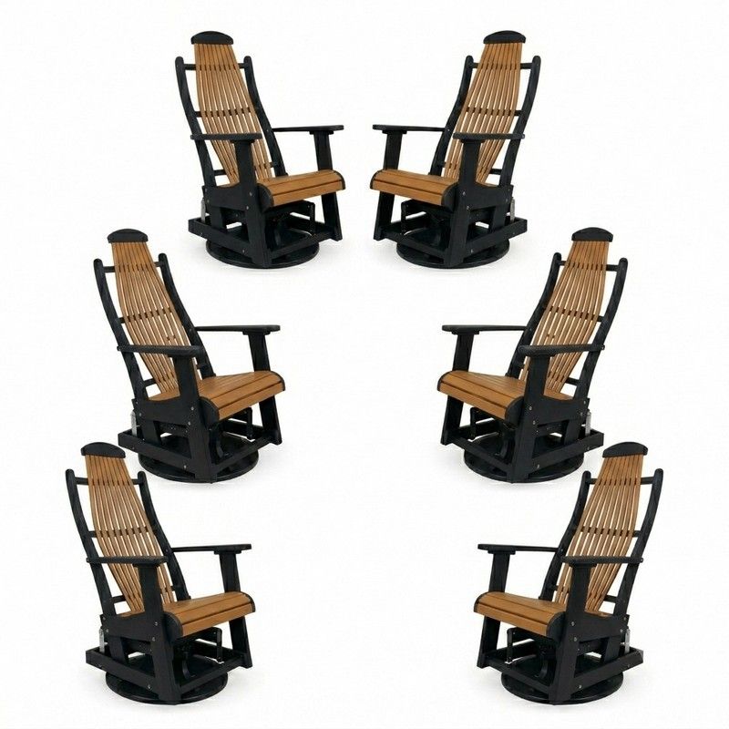 Outdoor Poly Furniture Set of 6 Blue Ridge Swivel Gliders by Infinity Living - FF BRSWG-6