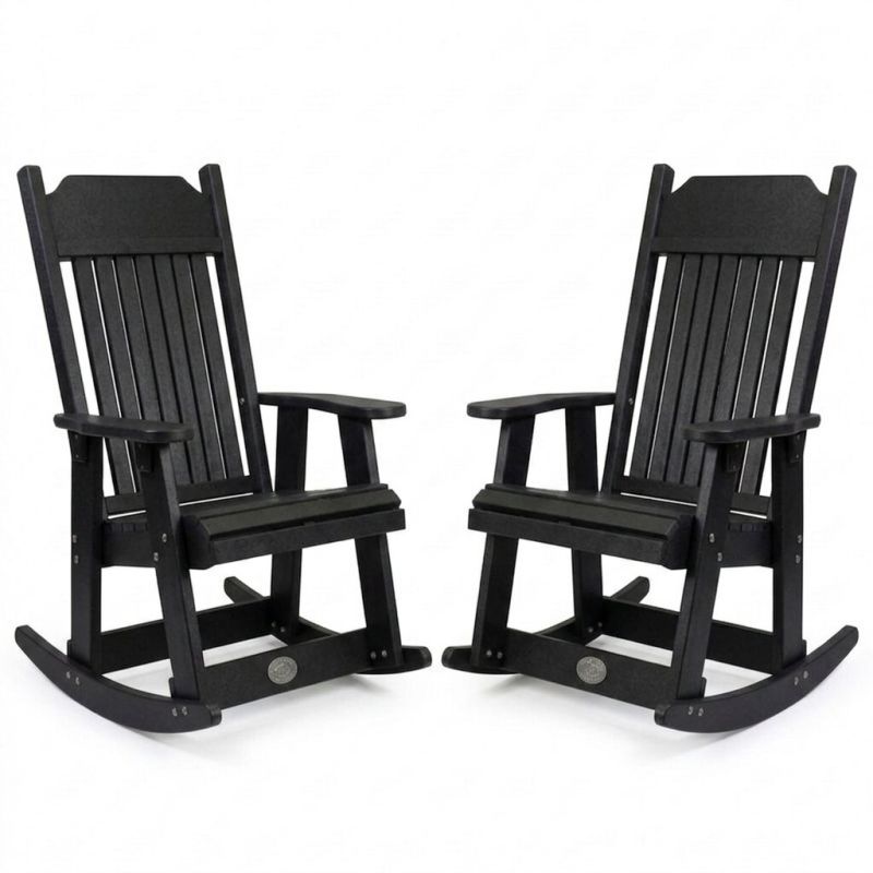 Outdoor Poly Furniture Set of 2 Carolina Rockers in Black by Infinity Living - FF CARRO-BLK-2