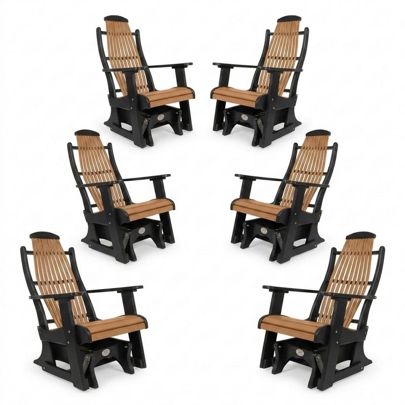 Outdoor Poly Furniture Set of 6 Blue Ridge Single Gliders by Infinity Living - FF BRSG-6