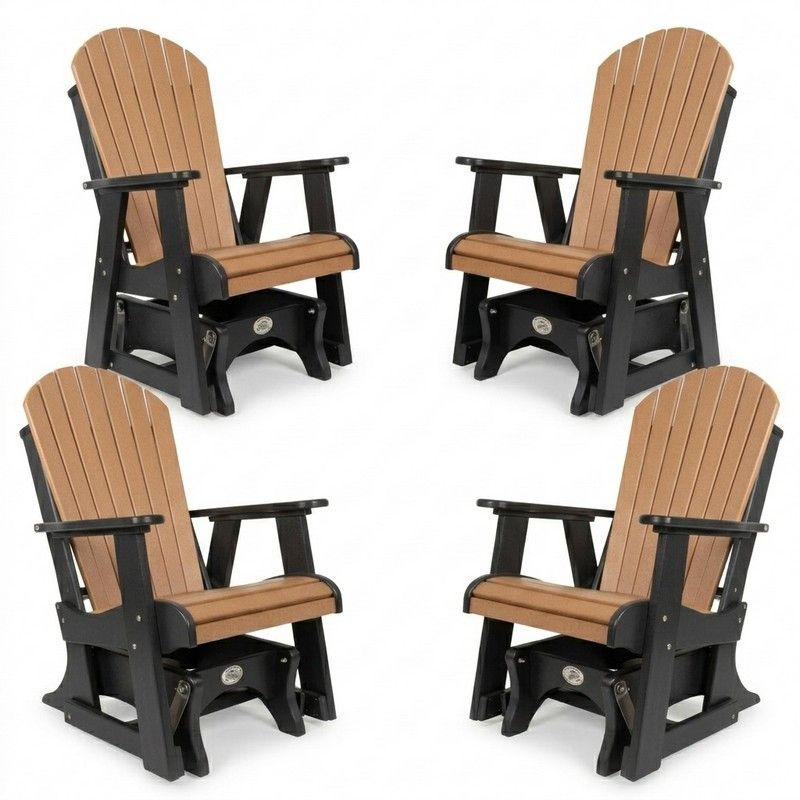 Outdoor Poly Furniture Set of 4 Fan Back Single Gliders by Infinity Living - FF FBSG-4