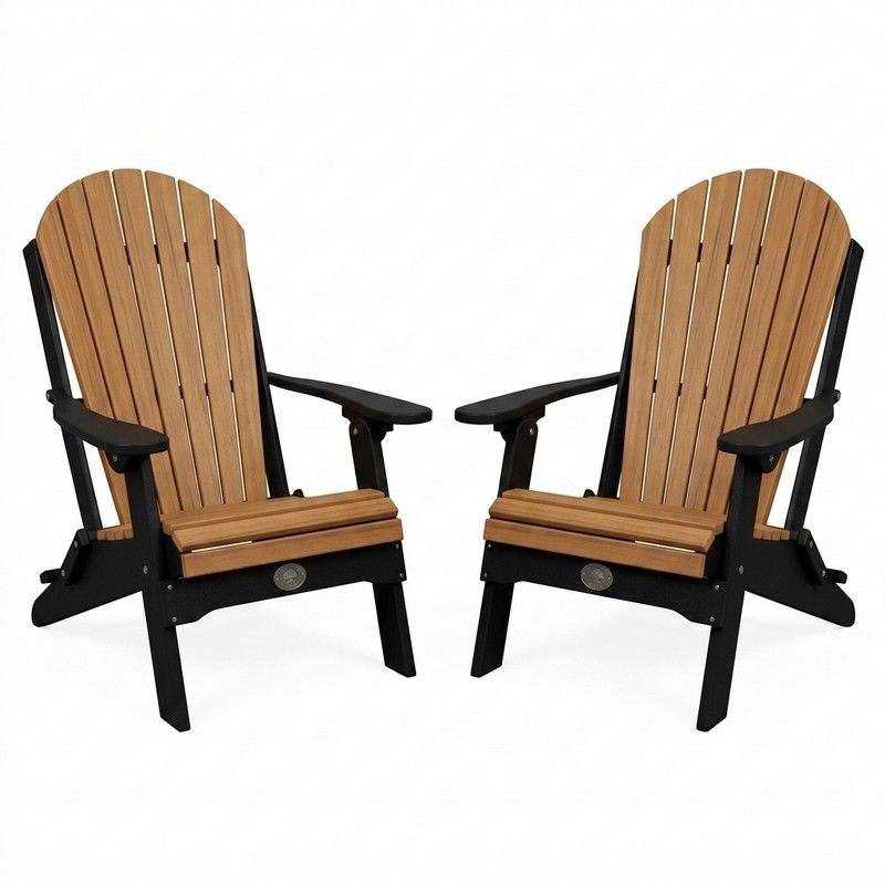 Outdoor Poly Furniture Set of 2 Fan Back Adirondack Folding Chairs by Infinity Living - FF FC-2