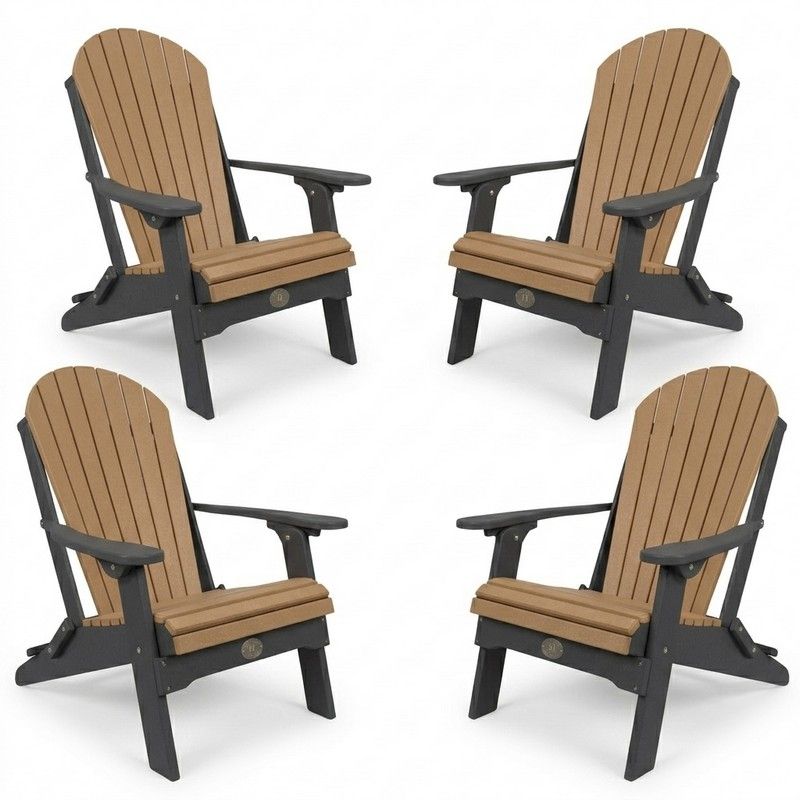 Outdoor Poly Furniture Set of 4 Fan Back Adirondack Folding Chairs by Infinity Living - FF FC-4
